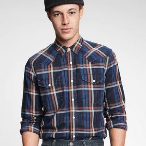 Denim Western Plaid Shirt